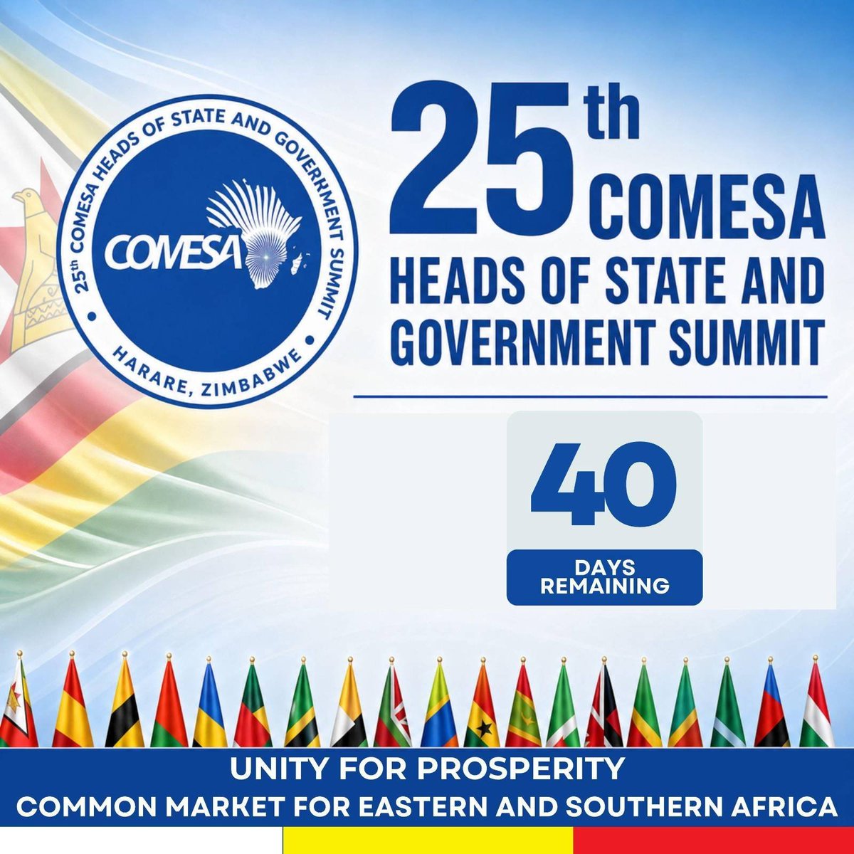 BMachy2's tweet photo. The 25th COMESA Summit is about turning integration into real opportunities for farmers, manufacturers, exporters and young entrepreneurs.
Zimbabwe is ready to lead! 🇿🇼 https://t.co/QeatIOHHCp