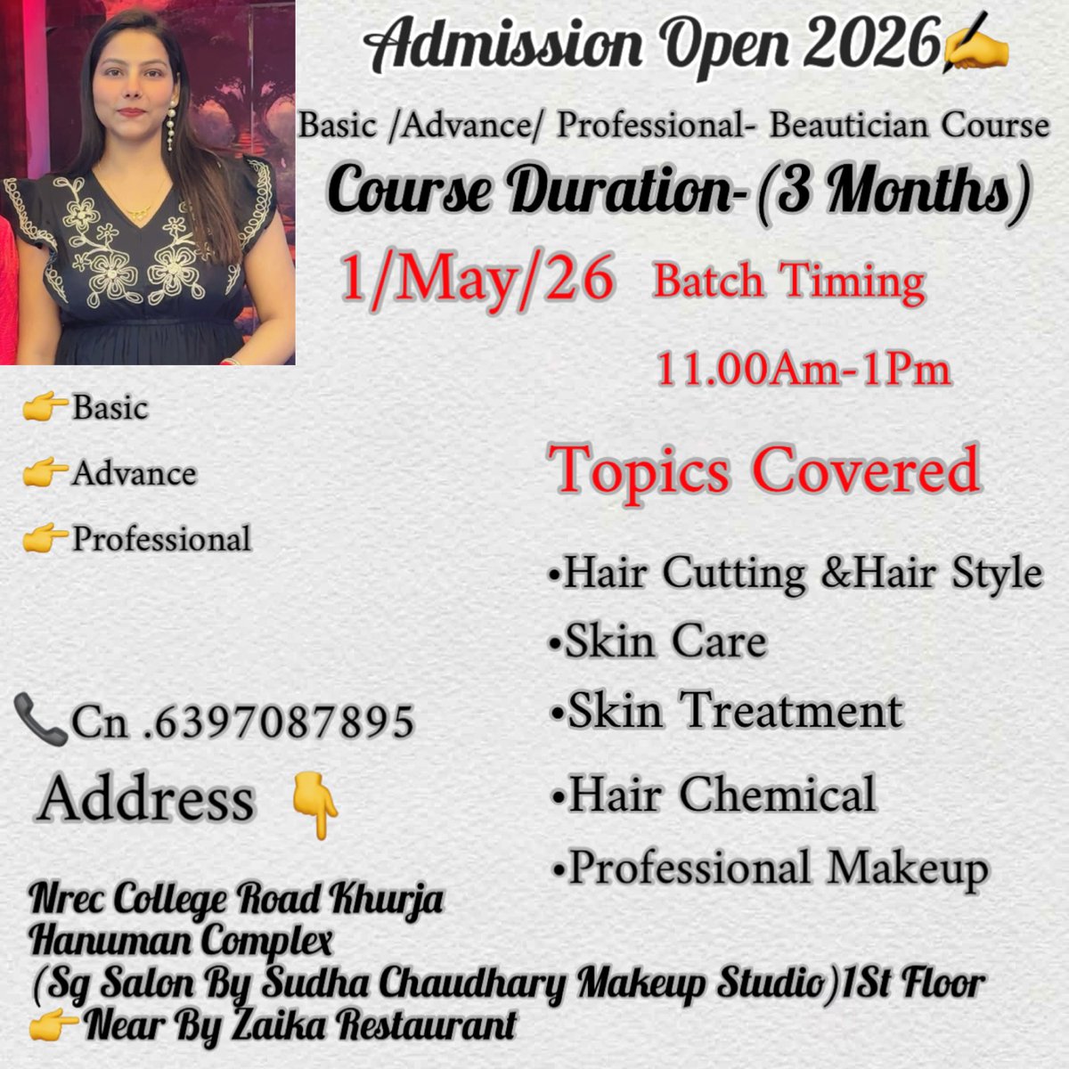 vero_CdS's tweet photo. Admissions open for 2026 at Sudha Chaudhary Makeup Studio. https://t.co/Z6WJXlsp1h