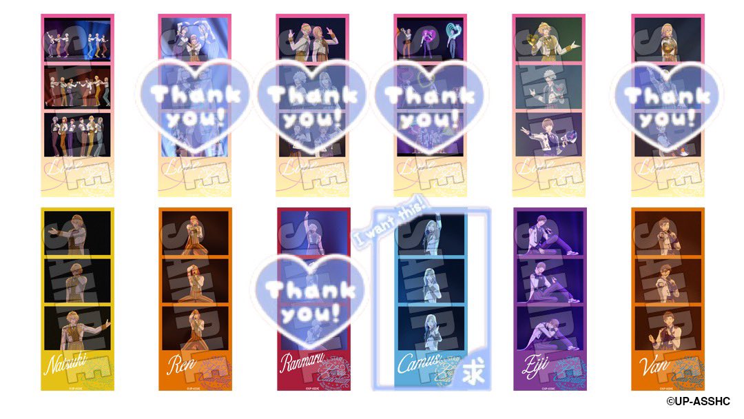ca23us11's tweet photo. 【交換譲渡】うたプリ ALL STAR STAGE -BEGINNING- 　ASSBE トレーディング3コマステッカー LOVE

譲 / A1 E2 ソロ: 那月2 レン4 瑛二5 ヴァン4

求 / カミュ（ソロ） 定価（+送料）

5セット予約予定。ASS現地手渡し 郵送他
交換譲渡優劣ありません。

→ https://t.co/65CnFejeRP
