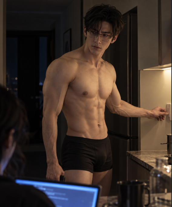 itszerocyan's tweet photo. He'd seen Officer Zhan in tailored suits.
He'd seen him at the gym.
He knew the man was built.
Knowing was one thing.

Seeing Li-Chuan standing beneath the kitchen light at 2:31 AM was another.

Shi-an forgot how to blink.🫣🤭😍

Hello Boo  - Link in bio. 

#aylio #BLnovel #HelloBoo #BL