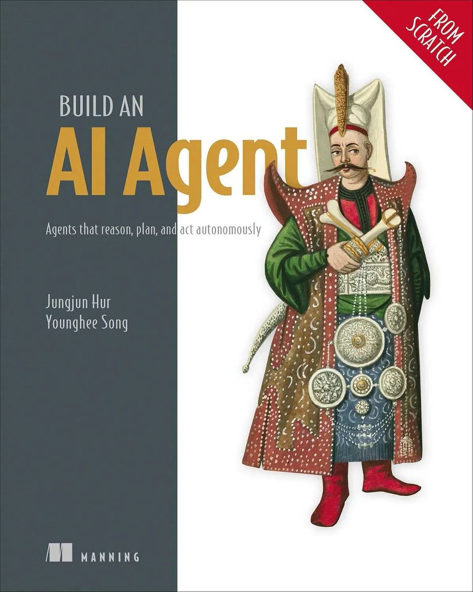 lonikdev's tweet photo. The book "Build an AI Agent (From Scratch)" is so good. It teaches you about the agentic era we are living in. Instead of treating AI agents like a black box, it distills every concept and teaches you how to build one from the ground up. AI agents function similarly to the human body: the LLM is the brain that makes decisions, while tools are the muscles and organs that execute the brain's demands. If you use AI agents on a daily basis and want to understand their inner workings, I strongly recommend this book. A basic knowledge of Python and a general understanding of LLMs are sufficient to get through it.  ⚡
