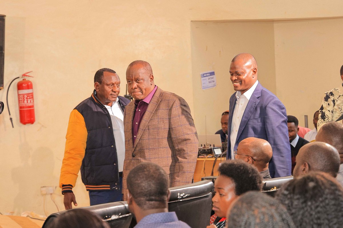Milele_FM's tweet photo. Fred Matiang’i and Ndindi Nyoro attend a church service together at Kangema Seventh-day Adventist Church in Murang’a.
#milele100percentkenyan https://t.co/urk9jb4i5X