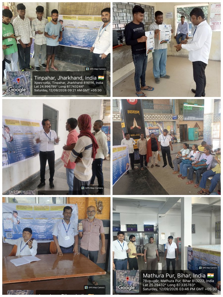 drmmalda's tweet photo. #RailOneApp awareness programmes were conducted today at Jamalpur, Sultanganj, Tinpahar, Nimtita, Pirpainti & Shivnarayanpur Stations by Malda Division. Passengers were sensitised about the app’s features and encouraged to use #RailOne for convenient access to railway services. https://t.co/sAJKzqzYem