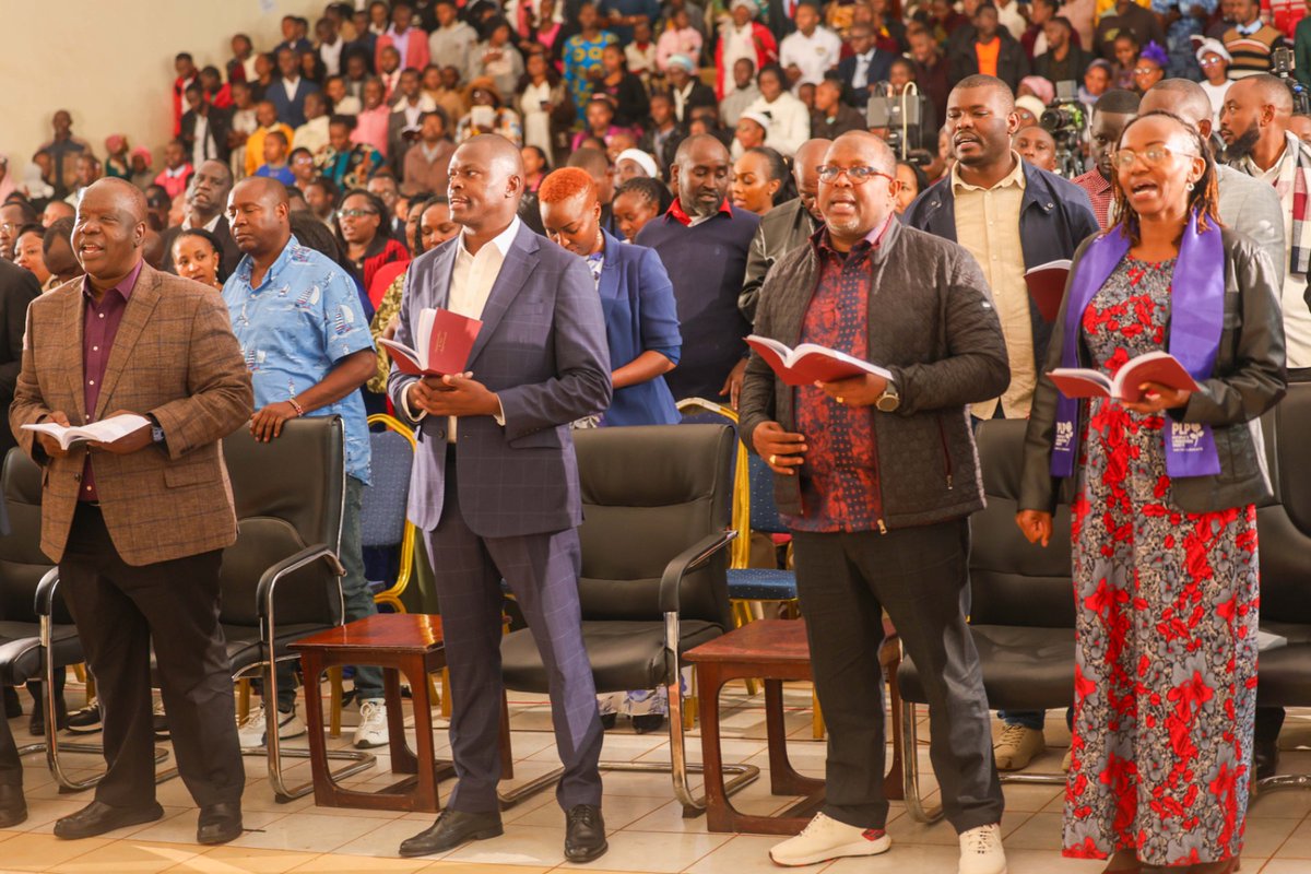 Milele_FM's tweet photo. Fred Matiang’i and Ndindi Nyoro attend a church service together at Kangema Seventh-day Adventist Church in Murang’a.
#milele100percentkenyan https://t.co/urk9jb4i5X