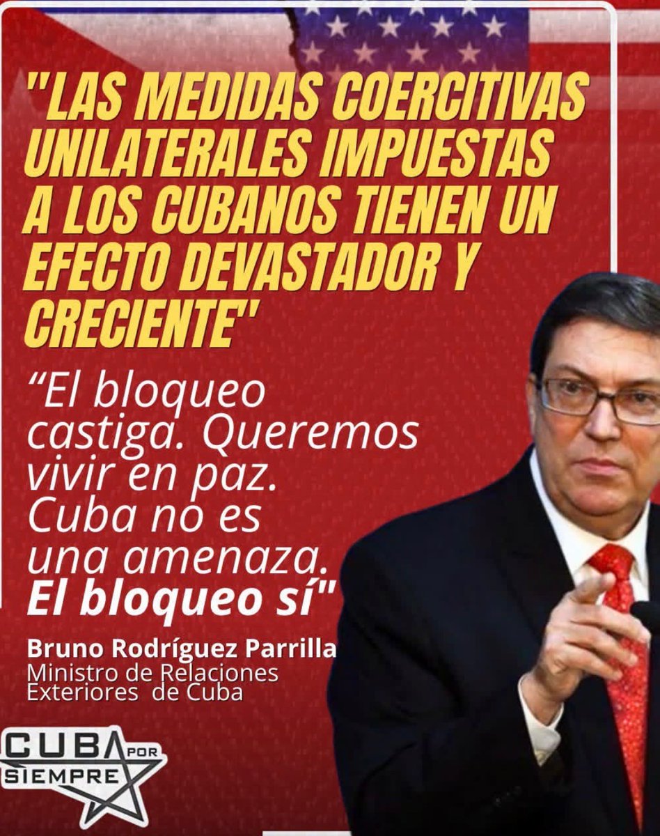 Sosa5726sosa's tweet photo. “ … El bloqueo castiga. Queremos vivir en paz. Cuba no es una amenaza. El bloqueo sí”.  
#TumbaElBloqueo #CubaNoEstáSola #CubaVencerá https://t.co/vt5ijCjmWW