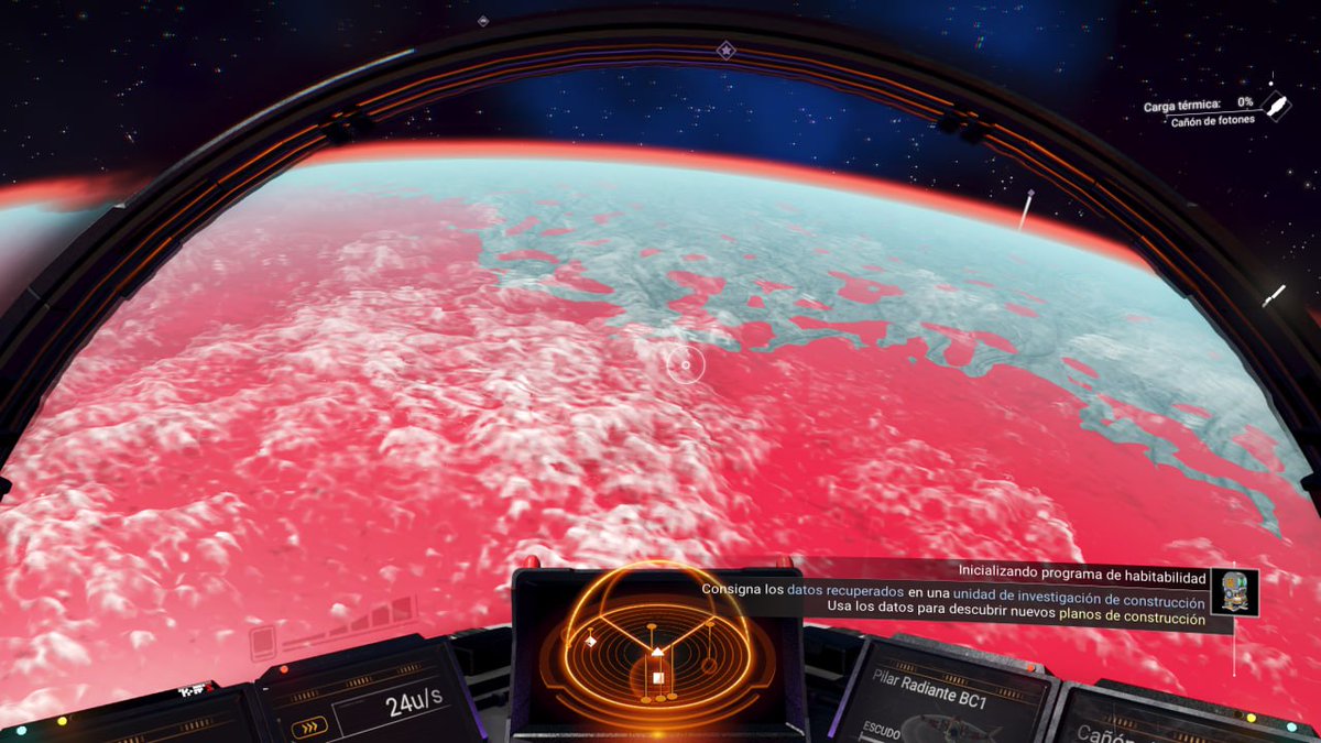 SpacePizza22's tweet photo. @Mora1731 @92Vegvisir @NoMansSky Yes, very pretty. I enjoy very much that terrain, the fog and the clouds look like absolute crap (tons of pop-in) and now completely broken from space. https://t.co/S2fwPeEZjy
