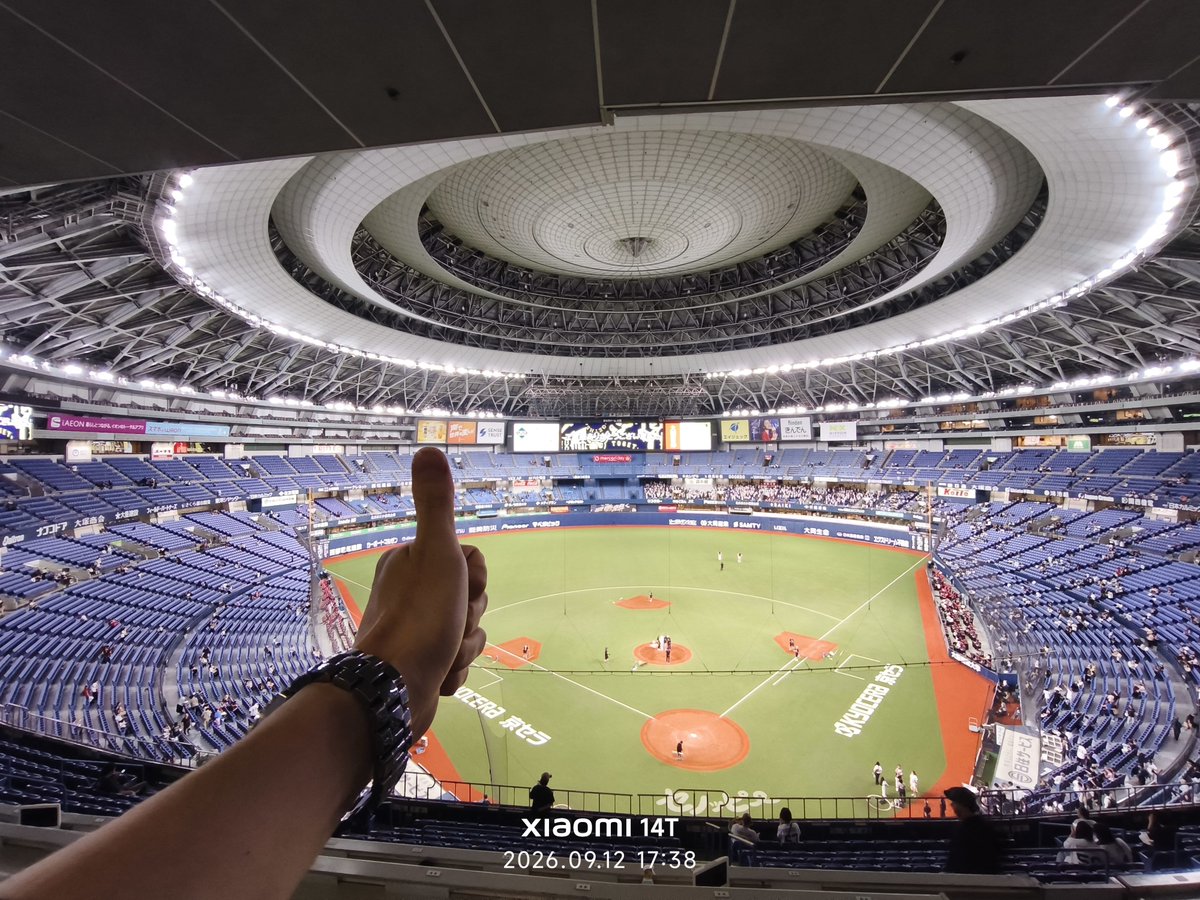 ika_po's tweet photo. おりほ〜！
田嶋、すげぇリリーフしたぜ❓️スリリングな試合展開、昨日今日となかなか面白かった✌

気分よく勝てたもんで、京セラのスタジアムDJの子と梅田無印でコーヒー飲んで帰った https://t.co/oCCM0ubTuc