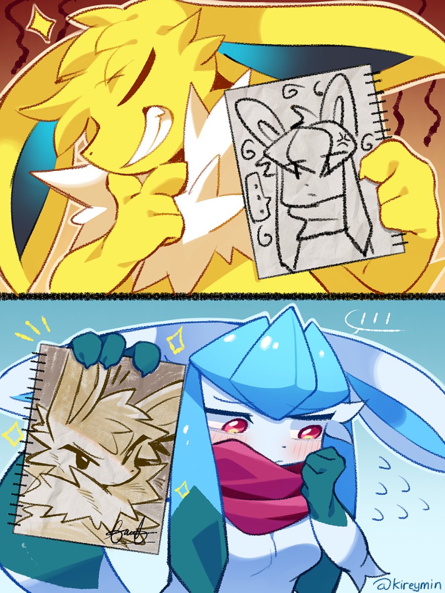 kireymin's tweet photo. A challenge to draw each other!! ⚡❄ https://t.co/l3kKiJEdLL