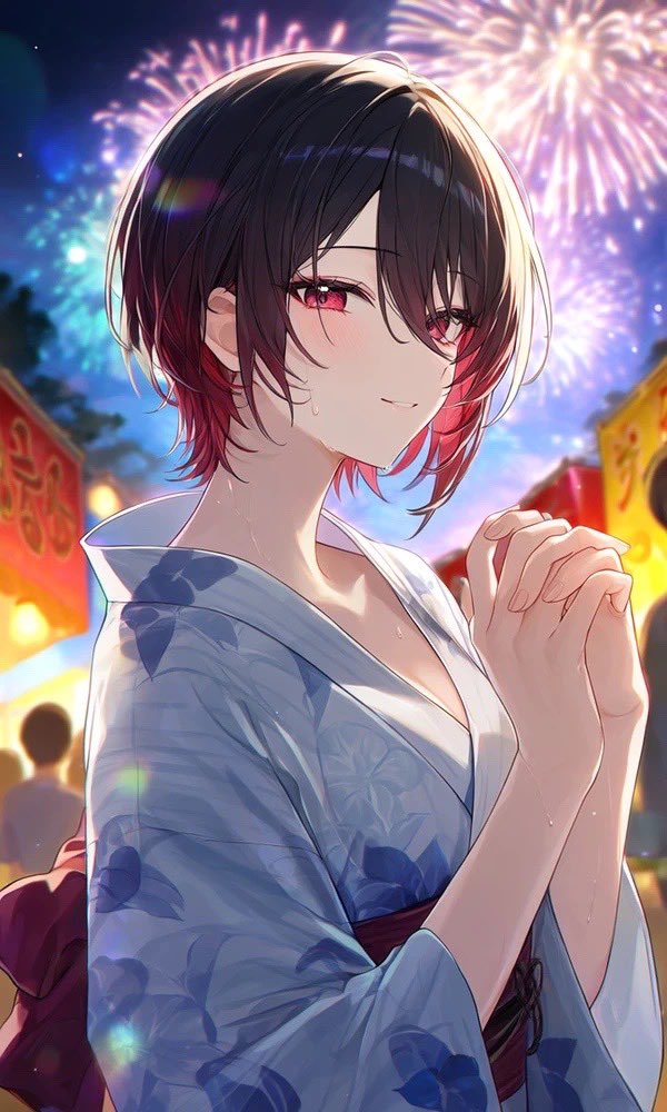 ringo3238's tweet photo. ぶいすぽ 花火大会 浴衣　如月れん 紫宮るな 兎咲ミミ 千燈ゆうひ

SFW #AIイラスト #AIart https://t.co/Gs38lpfHW3