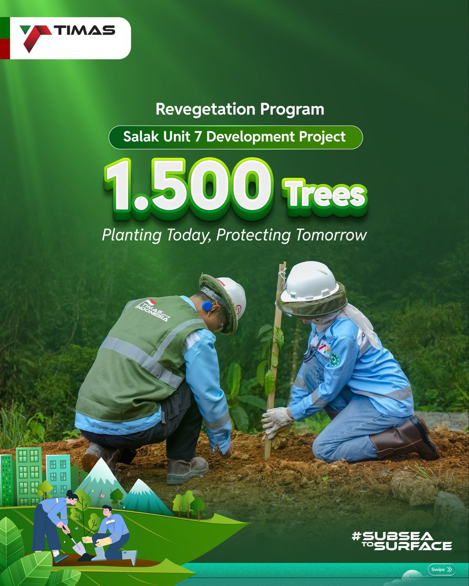 timas_id's tweet photo. 🌱 Planting Today, Protecting Tomorrow

Sustainability is an integral part of Salak Unit 7 Development Project, reflected through actions that support environmental responsibility and long-term impact.

Moving forward, with purpose and a commitment to a greener future. https://t.co/h5YPnwibhm