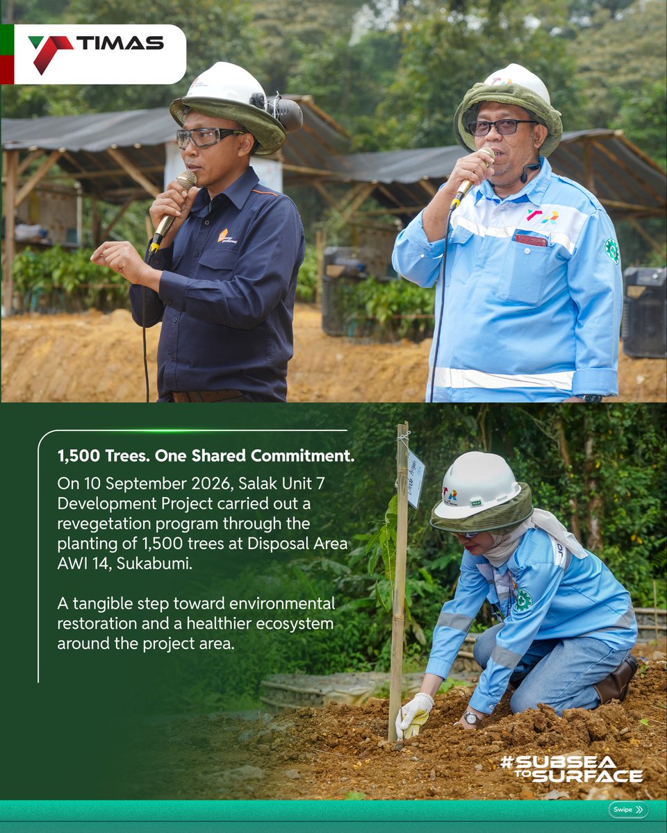 timas_id's tweet photo. 🌱 Planting Today, Protecting Tomorrow

Sustainability is an integral part of Salak Unit 7 Development Project, reflected through actions that support environmental responsibility and long-term impact.

Moving forward, with purpose and a commitment to a greener future. https://t.co/h5YPnwibhm