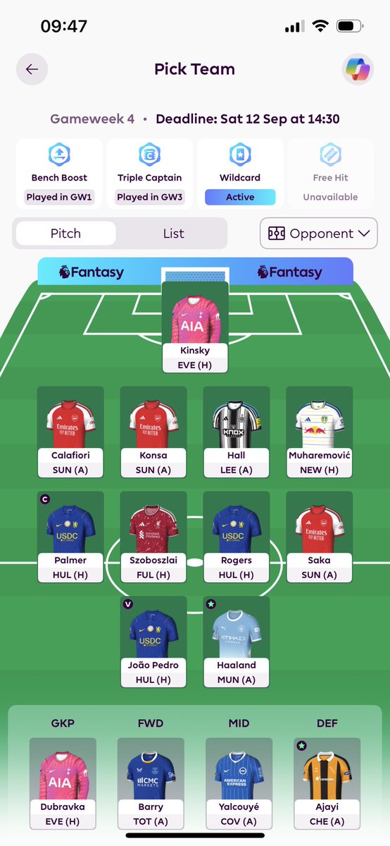 Radule25's tweet photo. @FPL_TomHadley Tom, would you change anything? https://t.co/IMzMOboYXn