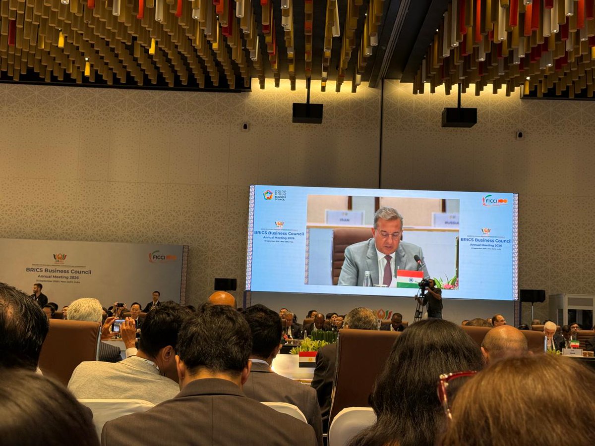 AMRITAedu's tweet photo. ✨ Amrita Dean at BRICS Business Summit ✨

We are proud to share that Dr. Bhavani Rao, Dean, School of Social and Behavioral Studies, was invited to and represented Amrita Vishwa Vidyapeetham at the BRICS Business Council Summit held on 10th September 2026 at Yashobhoomi Convention Centre, New Delhi.

She participated in sessions chaired by India, alongside distinguished representatives from Brazil, China, Egypt, Ethiopia, Indonesia, Iran, Russia, Saudi Arabia, South Africa, and UAE.

The summit featured presentations from India’s Working Group Chairs across key sectors: 🌱 Agribusiness ✈️ Aviation 💻 Digital Economy & Artificial Intelligence ⚡ Energy, Green Economy & Climate 💳 Financial Services 🚆 Infrastructure, Transport & Logistics 🏭 Manufacturing 🎓 Skills Development, Applied Technology & Innovation 🌍 Trade and Investment
This engagement highlights Amrita’s commitment to contributing to global dialogues on innovation, sustainability, and inclusive growth.

#AmritaVishwaVidyapeetham #BRICS #GlobalLeadership #Innovation #Sustainability #Education