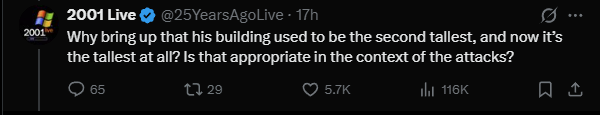 WRAKABONG's tweet photo. @25YearsAgoLive @outofsync42 You say that, but then post this? You have done great work, but take the criticism, how can you ban people talking about conspiracy theories but then insert your own personal feelings about a clip into a journalistic post...

Just write the post without the word 'brag' https://t.co/cu3ggm4UzF