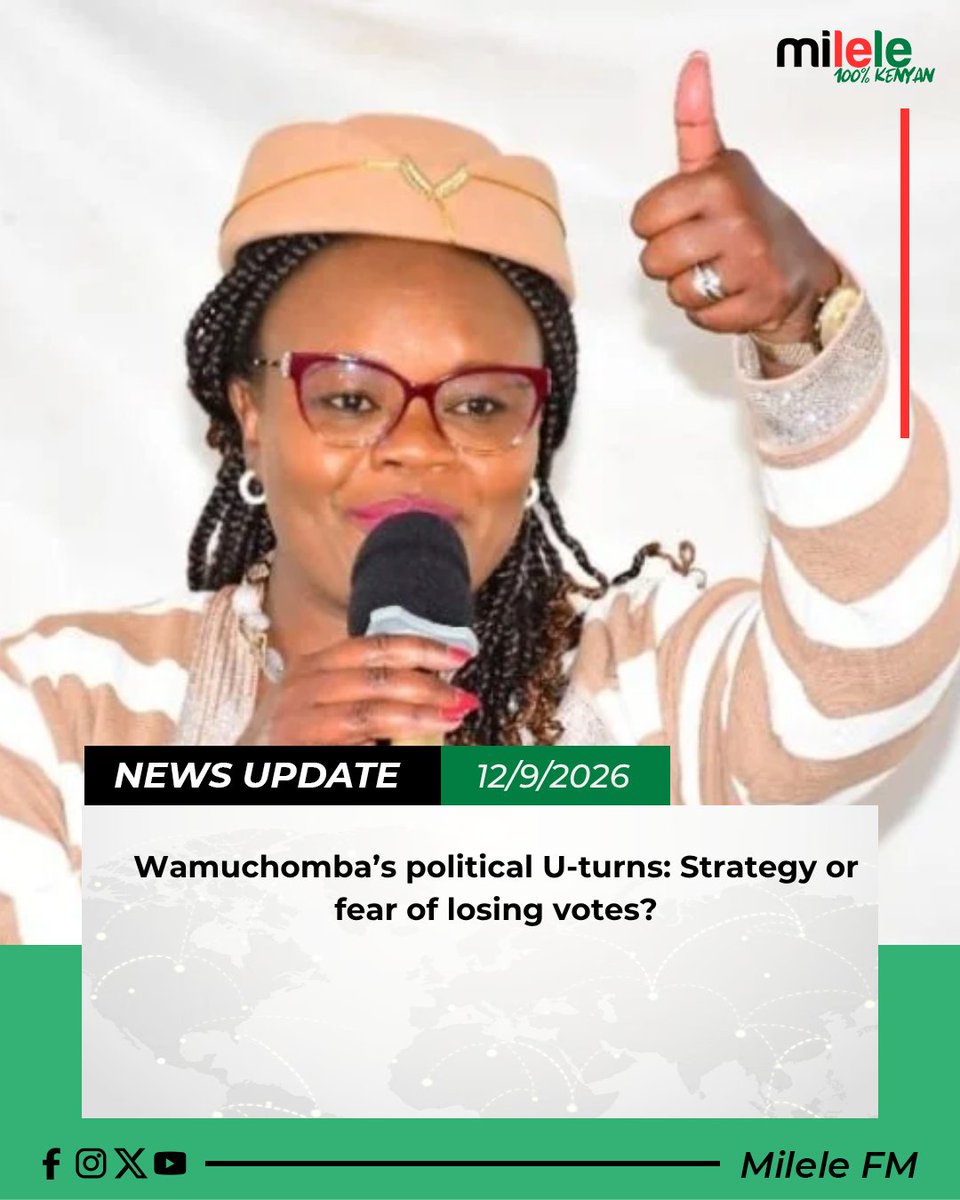 Milele_FM's tweet photo. Wamuchomba’s political U-turns: Strategy or fear of losing votes?
Learn More: https://t.co/hdapRWopfx
#milele100percentkenyan https://t.co/ZWIbCNbAkV