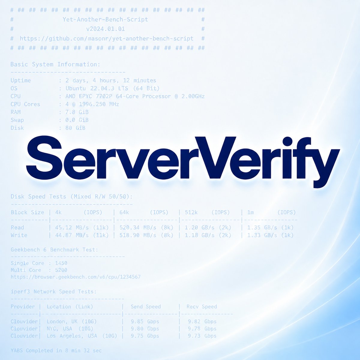 LowEndNetwork's tweet photo. ServerVerify is a member of the LowEnd family of sites, and it's an awesome tool for researching hosting providers. #serververify #serververify #yabs #yetanotherbenchscript #yetanotherbenchmarkscript
https://t.co/ZPdkSYI7k7 https://t.co/YKRtBzFEx4