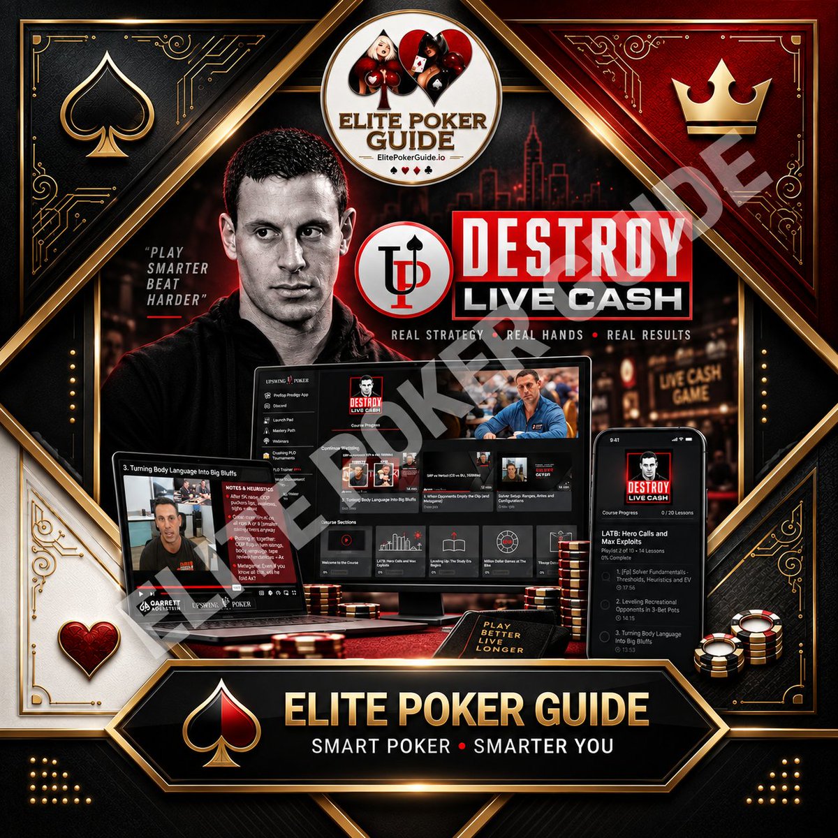 ElitePokerGuide's tweet photo. LIVE CASH POKER IS A MODEL-UPDATING GAME

A lot of modern poker discussion gets stuck in a false argument:

GTO or exploitative?

The better question is how fast and how accurately you update your model of the opponent.

Garrett Adelstein’s Destroy Live Cash is interesting because the course is built around that process.

The published curriculum contains 50 real hands, 87 lessons and 35+ hours. The hands come from live environments that create the most uncertainty: deep stacks, straddles, antes, multiway pots, unusual sizings and repeated opponents.

START WITH A BASELINE

You need theory because it tells you what “normal” looks like.

Without a baseline, you cannot identify a deviation clearly.

But a baseline is not a command.

THE OPPONENT CHANGES THE PROBLEM

Real opponents do not arrive at the table as equilibrium strategies.

They enter too many pots.
They miss bluffs.
They use sizes inconsistently.
They repeat mistakes for hours.

A strong live player notices those deviations and updates the range model.

That does not mean “trust your gut.”

It means asking what evidence exists and whether it is strong enough to justify moving away from theory.

THE MOST IMPORTANT QUESTION IS “HOW FAR?”

Many exploitative players correctly identify a leak, then adjust too far.

If the opponent under-bluffs, folding more is reasonable.
That does not mean folding every bluff-catcher.

If the opponent over-folds, bluffing more can be correct.
That does not mean firing every blocker you can find.

The size of the exploit should match the quality of the evidence.

DEEP STACKS MAKE EVERYTHING MORE EXPENSIVE

The deeper the game, the more future streets matter.

Position gains value.
Weak preflop choices create harder postflop trees.
Unusual sizings reshape the stack-to-pot ratio.
Multiway pots complicate range assumptions.

That is why deep live cash rewards players who think in systems instead of isolated tricks.

A PRACTICAL FRAMEWORK

1. Establish the theoretical baseline.
2. Identify the opponent’s deviation.
3. Evaluate the evidence.
4. Choose the size of the exploit.
5. Review the logic later without becoming results-oriented.

EPG: FOREVER LICENSE — lifetime access, no recurring subscription.

Destroy Live Cash:
https://t.co/ESKMU4kIHS

GTO vs Exploitative Poker:
https://t.co/bCYA4HkxVO

Elite Poker Guide:
https://t.co/oCRh8uPpkY

Telegram:
https://t.co/xzXO9uKsir
