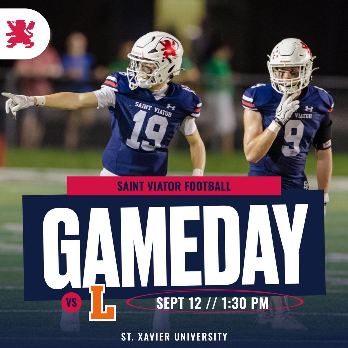 ViatorFball's tweet photo. Week 4
@ Leo // 1:30 pm
📍St. Xavier University https://t.co/w94YNaRglD