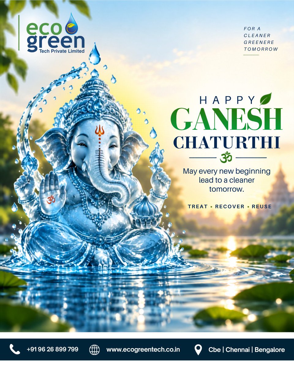 Ecogreentechcbe's tweet photo. May every new beginning lead to a cleaner, greener tomorrow. 🌿🙏

Wishing everyone a blessed Happy Ganesh Chaturthi! ✨

#GaneshChaturthi #HappyGaneshChaturthi #Sustainability #EcoGreenTech https://t.co/FCB2wFmwAQ