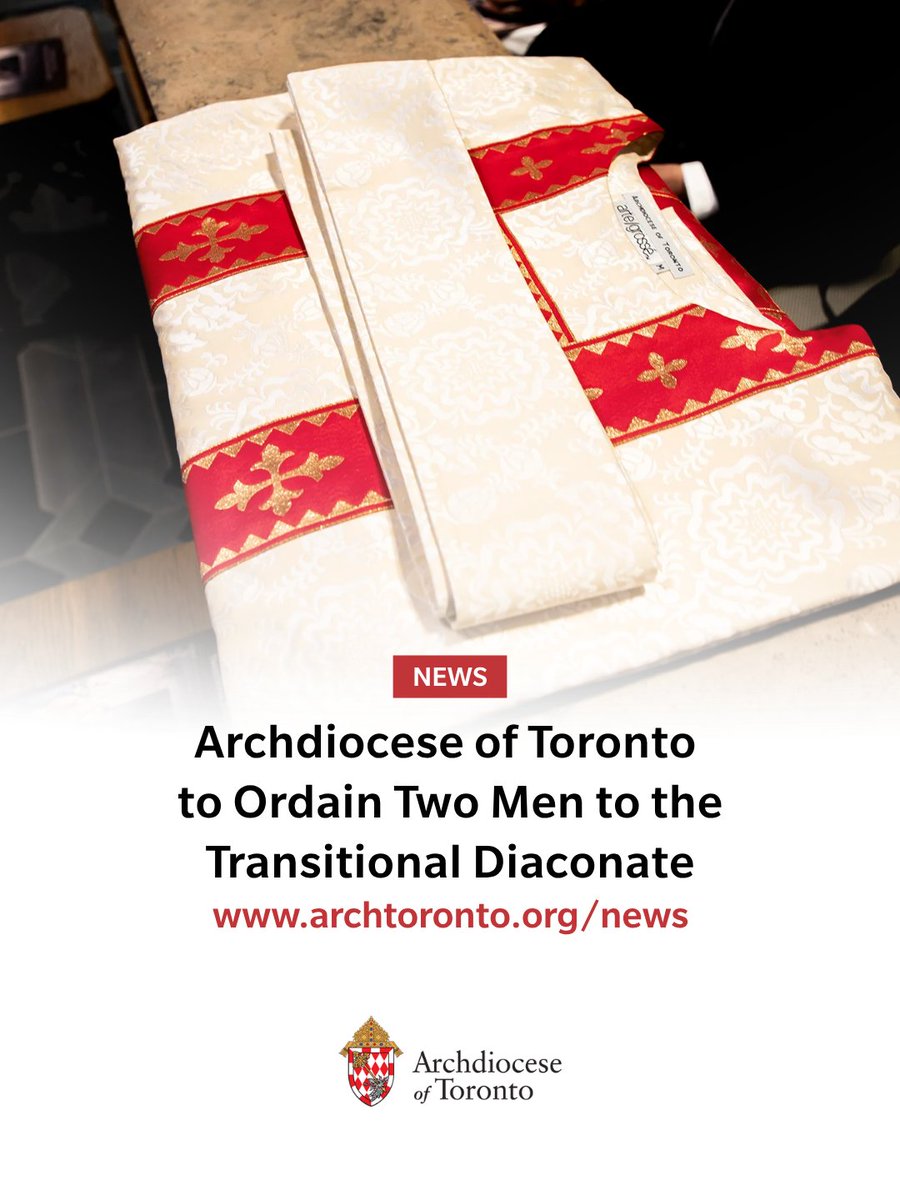archtoronto's tweet photo. On September 26, 2026, the Archdiocese of Toronto will celebrate the Ordination to the Transitional Diaconate of two seminarians. Read more: https://t.co/JfNd8V6DQ5 #catholicTO https://t.co/OVEPp6UeFH