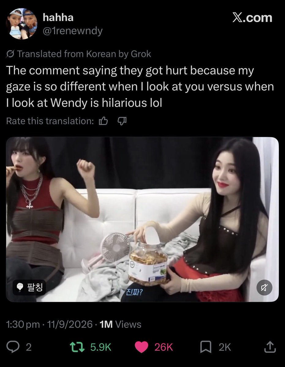 justforwryna's tweet photo. top wenrene moment that have korean on chokehold goes viral every time: 

1. irene look at other like dead fish but look at wendy affectionately instantly

2. wendy speaking informally to irene https://t.co/6tWm6znqdP