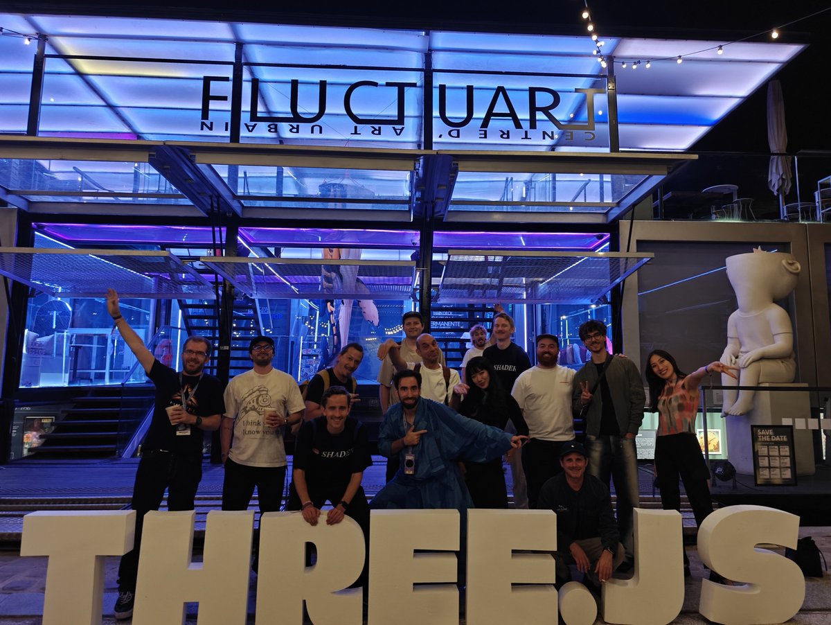robnet's tweet photo. So long @threejsconf ! Congrats to the organisers @makio64 and of course @mrdoob, this turned into something very special. Fingers crossed for 2027 😉🎉 #threejsconf #threejs https://t.co/Kh9sLjYHXk
