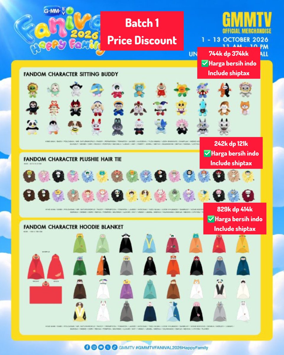 kimochi_ik's tweet photo. [Pls RT]
📍INA GO 🇮🇩 
🇲🇾🇸🇬 Interfans can order here 

OPEN ORDER OFFICIAL MERCHANDISE FANIVAL 2026  HAPPY FAMILY 
Union Hall, Union Mall
#GMMTVFANIVAL2026HappyFamily
#ตลาดนัดgmmtv 

📝Detail TNC  cek replay
💸PL DISKON
✅Bersih INA
🛍Advance Purchase, Walk-In fast & Walk-In
📍Star event 7 - sampai last day (Sewaktu2 bsia berubah)
✅️Soldout = Refund

🏠Tangerang
❌Pack+ADM🍊
📦Can Ship WW with shopee ekspor 
⚠️No.HNR⚠️
✈️Handcarry eta ina Oktober 

📩Minat order DM (Format nama+ nama barang + jumlah)
✅️ADA GO WA & CHANNEL WA