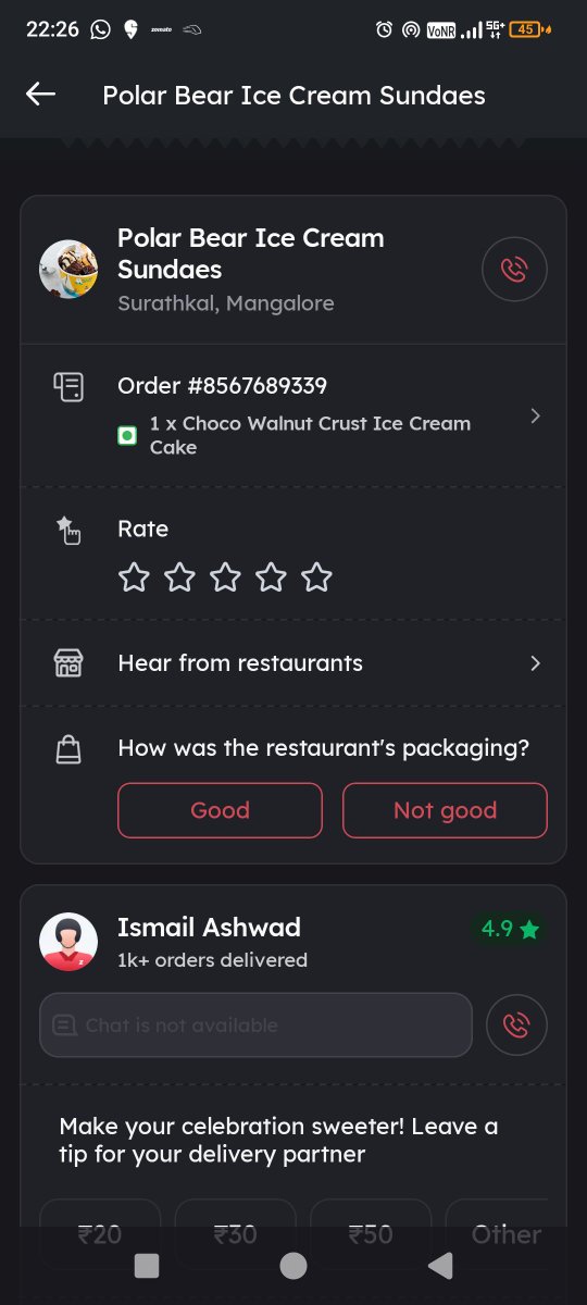 Vaidik_19's tweet photo. Final warning to @zomato @zomato_care!
Order #8567689339 delivered with hair frozen deep inside the cake. Polar Bear outlet accepted their fault, yet Zomato ghosted and retained my money.
Now escalated to the Grievance Officer. Refund ₹647.15 or see you on NCH &amp; @fssaiindia. https://t.co/AmqvJbwslh