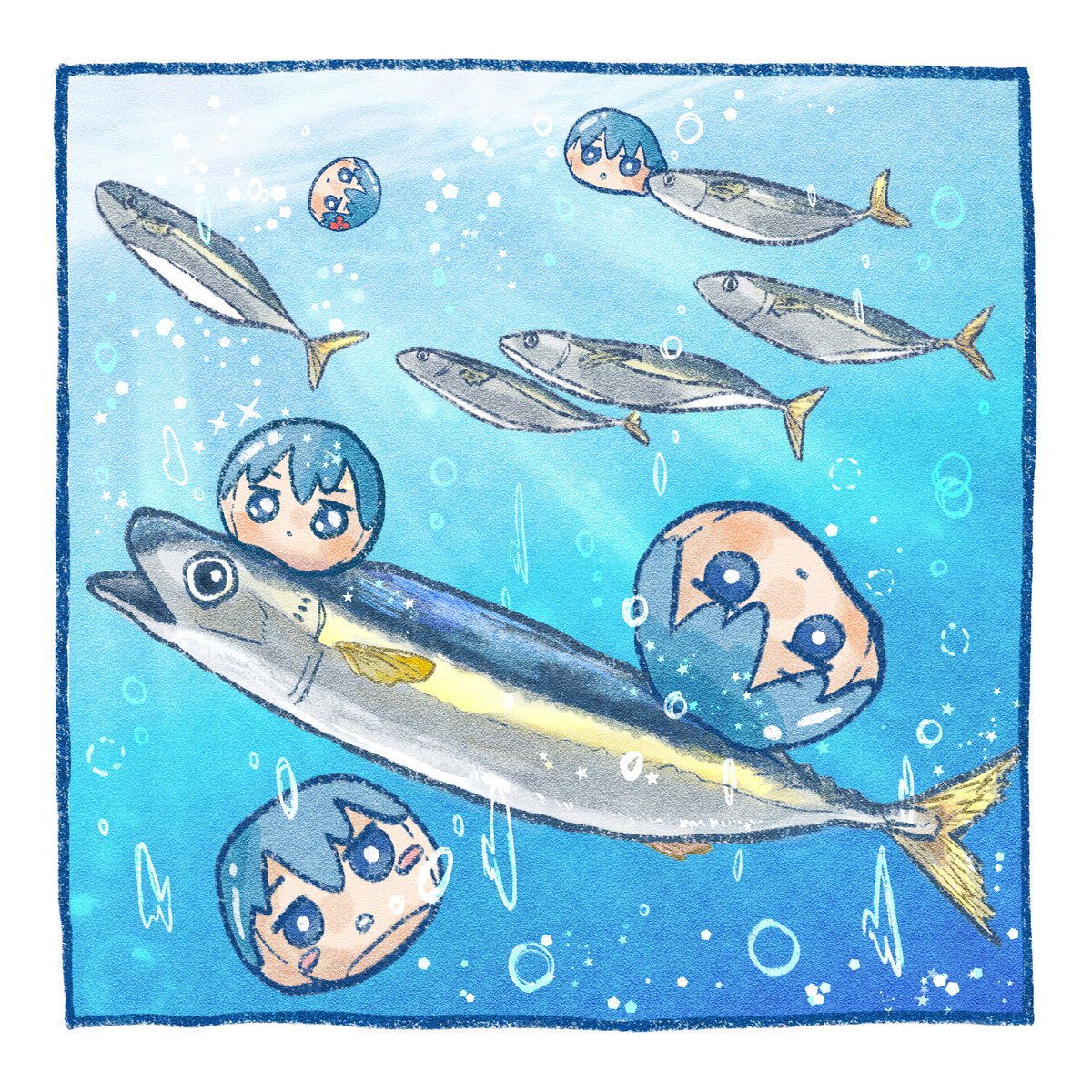 mochimugiO's tweet photo. 🫧大海原へ 鯖(ｻﾊﾞ)ｲﾊﾞﾙ🐟🪸🫧 https://t.co/eb4xBaju0i