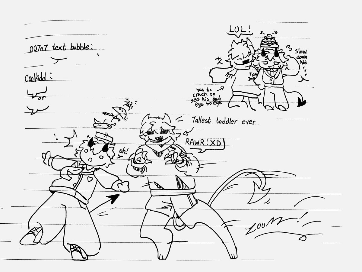 ArtistoInsanity's tweet photo. Class doodles of #007n7 #coolkidd / #c00lkidd
you can't tell I gave up on drawing 7n7 no you can't nuh uh https://t.co/8Q2wYw75QN