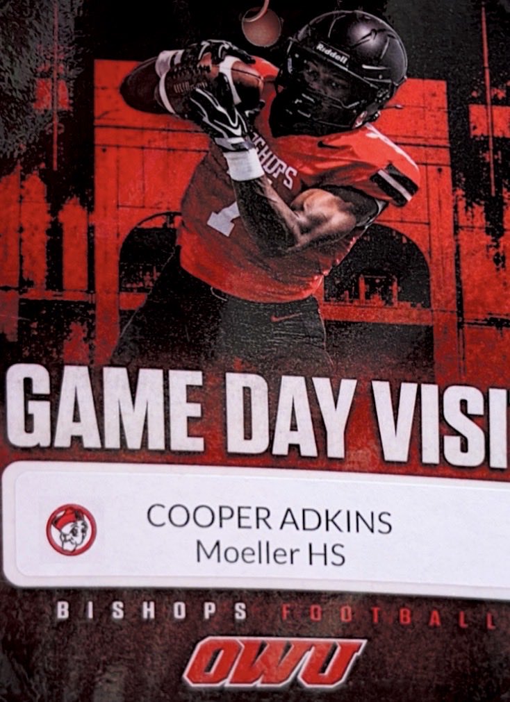 cooper_adkins56's tweet photo. Excited to be at Ohio Wesleyan today for a game day visit! @CoachTomWatts @CoachJohnsonOL @OWUBishopFB @Coach_B10 @MBlum75 https://t.co/LQA2mHSE4l