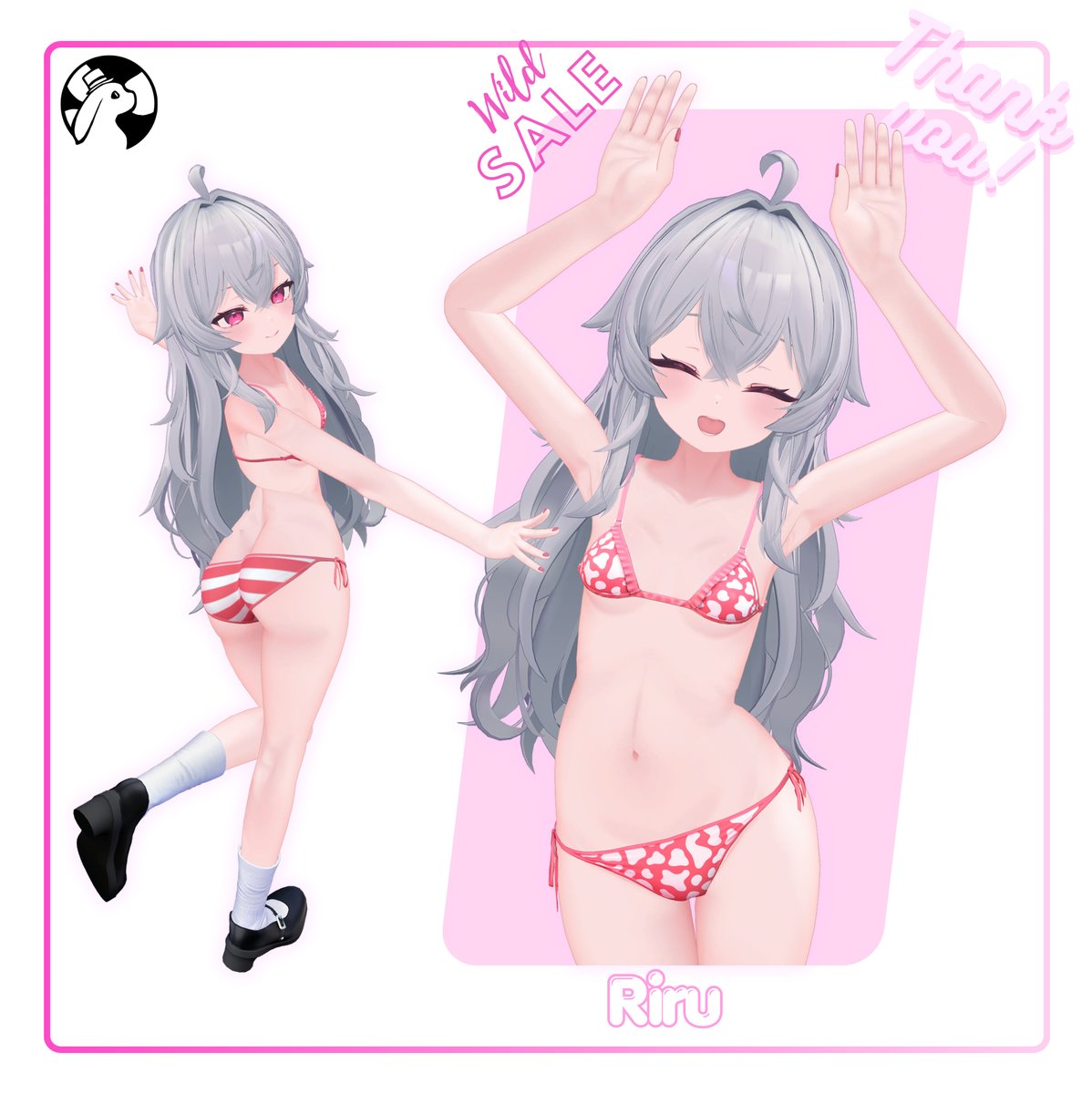 WonderLandAx's tweet photo. 🩷 New outfit release! ✨
Introducing Pony Bikini🎀
A cute bikini outfit for VRChat avatars! 💕

🎀 Available for 9 avatars on Booth.
🔗 https://t.co/CbJ9zpbHbM

#VRChat #BoothPM https://t.co/A7OectjdvJ