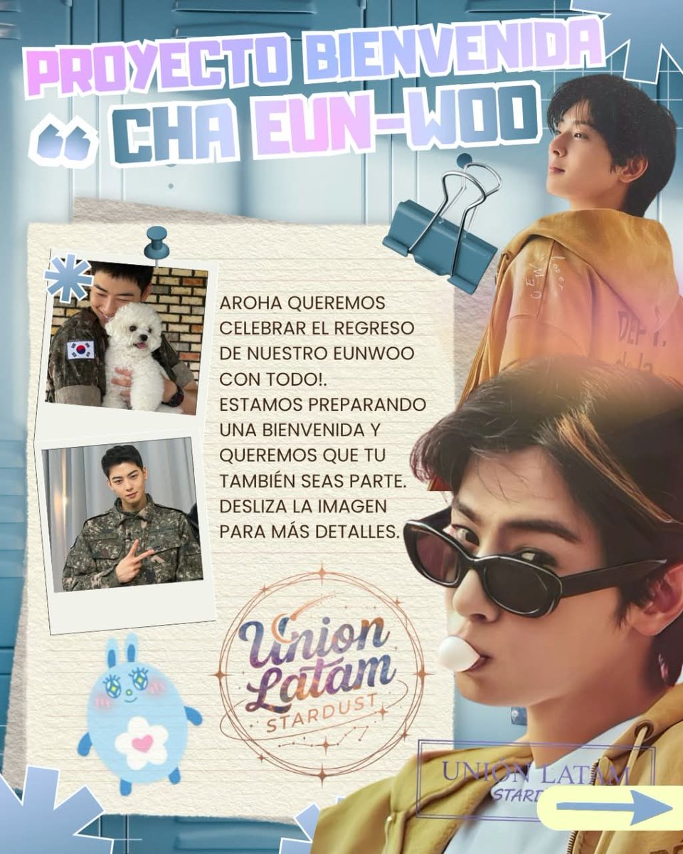 YoonSanhaLatam's tweet photo. [💙 Proyecto, "Bienvenida #CHAEUNWOO"]

#AROHA, nos unimos a este proyecto para darle la Bienvenida a Eunwoo por su regreso del Servicio Militar, el proyecto será un Bus de Bienvenida ✨🩷

En el formulario está la cuenta de México 🥰:
🖇️.https://t.co/AUqe6cZHgK https://t.co/ipqrQgzGun