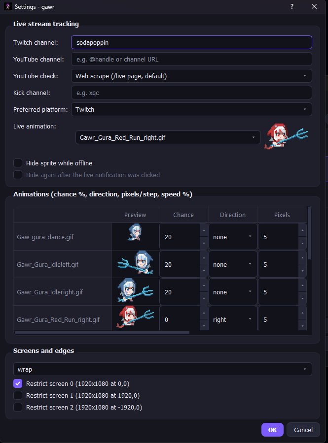 djcry3's tweet photo. Made a desktop pet program for Windows that lets you track when a streamer on Twitch, YouTube, or Kick goes live as a interactible notification if any one is intrested works with any gifs  https://t.co/HAuXfHo0oh https://t.co/EEkS1MCyaJ