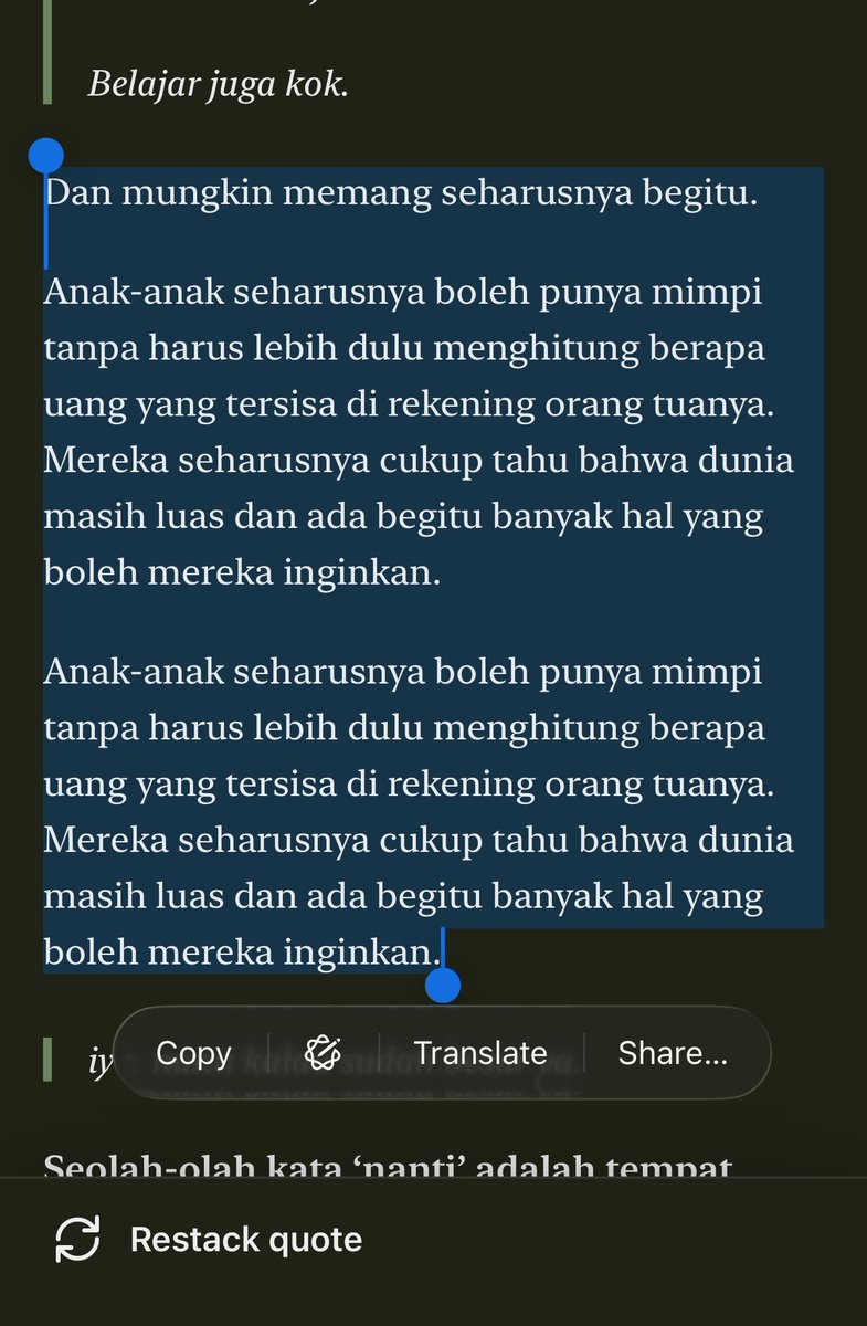 blissfulfancy's tweet photo. bacaan malam ini sebelum tidur… merinding bgt sekaligus miris karena this is such a bitter truth🥲 https://t.co/dSinDAQ6IQ