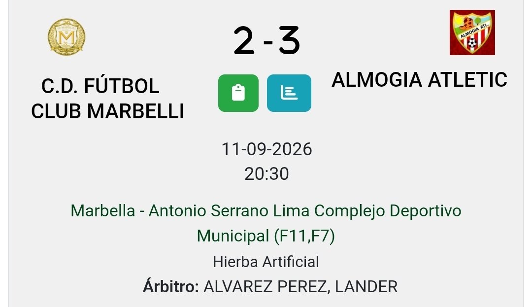 Mrxsrp's tweet photo. #Futbol 2 Andaluza Senior G2
Final Jornada 1
@FCMarbelli B 2 @atleticalmogia 3
Los goles del filial amarillo fueron de: Pino y Luis Felipe https://t.co/ZJqVC9QoQG