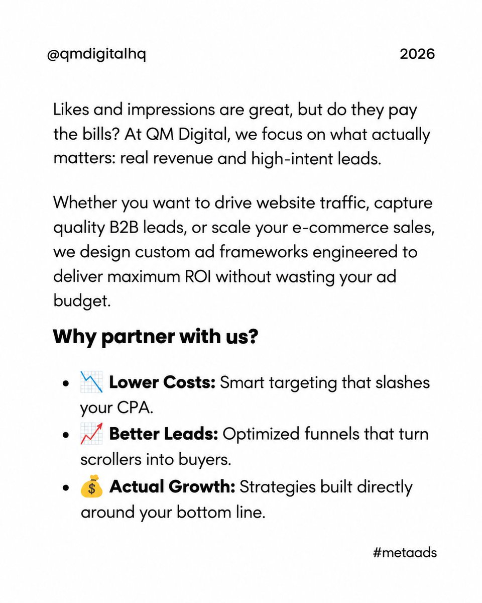 qmdigitall's tweet photo. If you're Interested?
DM me directly or Email me directly
info@qmdigitalmarketing.com
https://t.co/jiXWX6PW0j
whatsapp: +92 327-4250484
#metaads #scaleyourbusiness #performancemarketing #leadgeneration #qmdigital https://t.co/b0bMWMXeNn