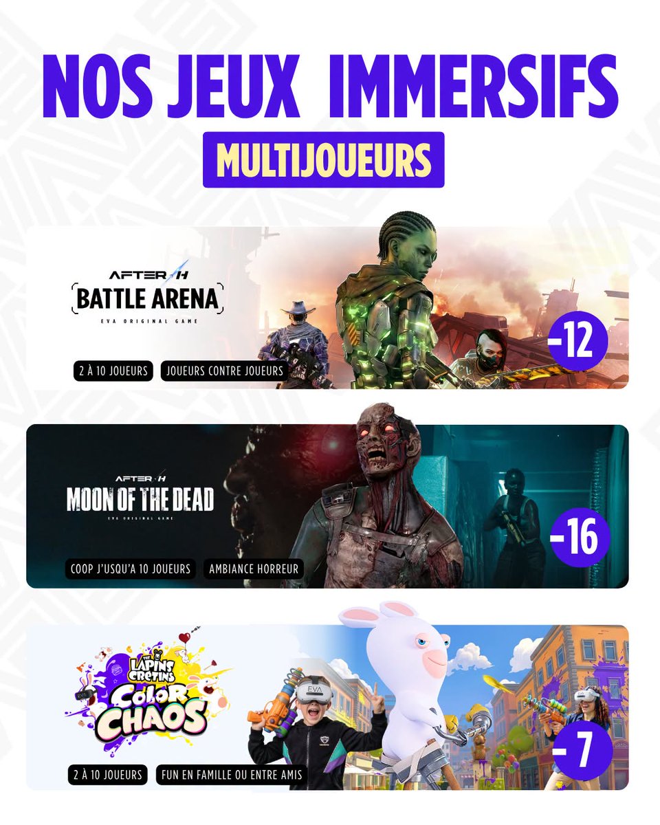 EVA_Charleroi's tweet photo. 𝗘𝗩𝗔 𝗖𝗵𝗮𝗿𝗹𝗲𝗿𝗼𝗶, 𝗖'𝗘𝗦𝗧 𝗤𝗨𝗢𝗜 ? 👀

🎮 3 jeux en 𝗱é𝗽𝗹𝗮𝗰𝗲𝗺𝗲𝗻𝘁𝘀 𝗹𝗶𝗯𝗿𝗲𝘀 dans 2 arènes de 500m2.

🍻 𝗟𝗲 𝗖𝘆𝗯𝗲𝗿𝗯𝗮𝗿 𝗽𝗼𝘂𝗿 𝗿𝗲𝗽𝗿𝗲𝗻𝗱𝗿𝗲 𝗱𝗲𝘀 𝗳𝗼𝗿𝗰𝗲𝘀 !

🎯 Les fléchettes en AR : EVA DARTS

#EVACHARLEROI #CHARLEROI #VR https://t.co/6FHNVZ8Xkb