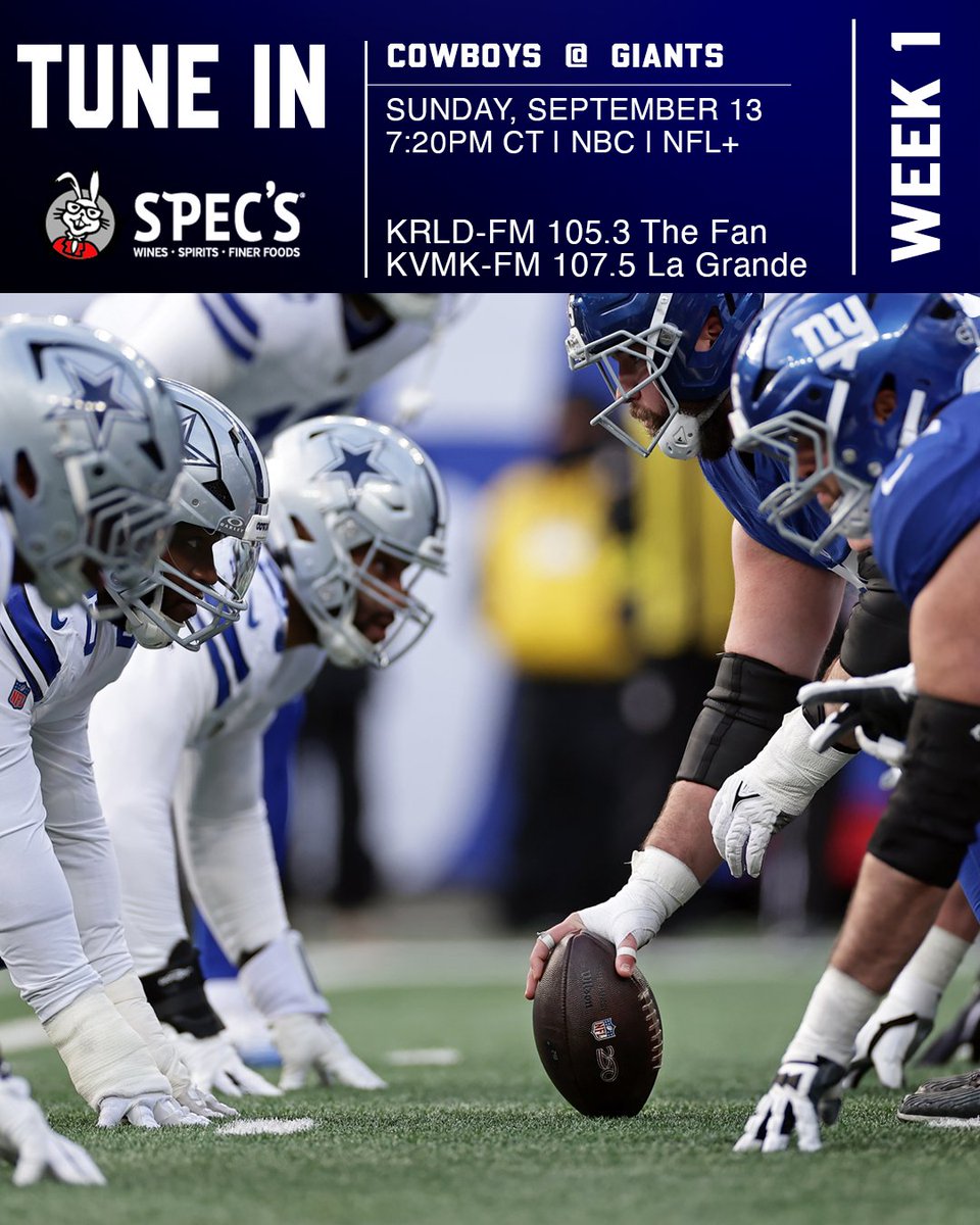 dallascowboys's tweet photo. the 2026 season is here 👏

how to tune in to SNF ➡️ https://t.co/7WQe5WJ40Q

#DALvsNYG | @Specs1962 https://t.co/gIIazbP0hE