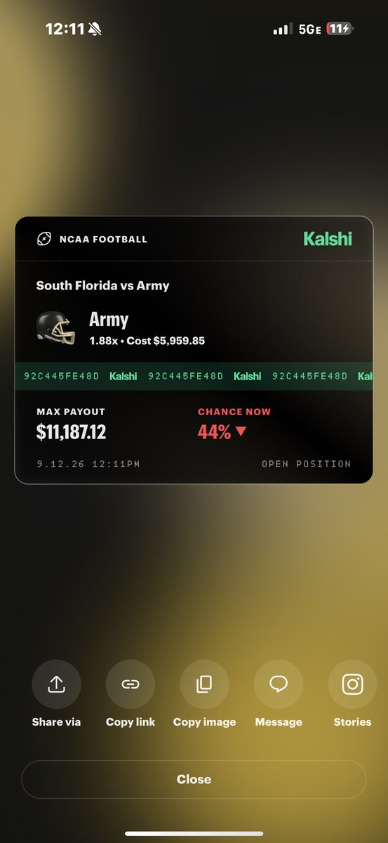 CaptMoneyline's tweet photo. We love Army 
6k play 
Army ML https://t.co/r5saHJMXWB