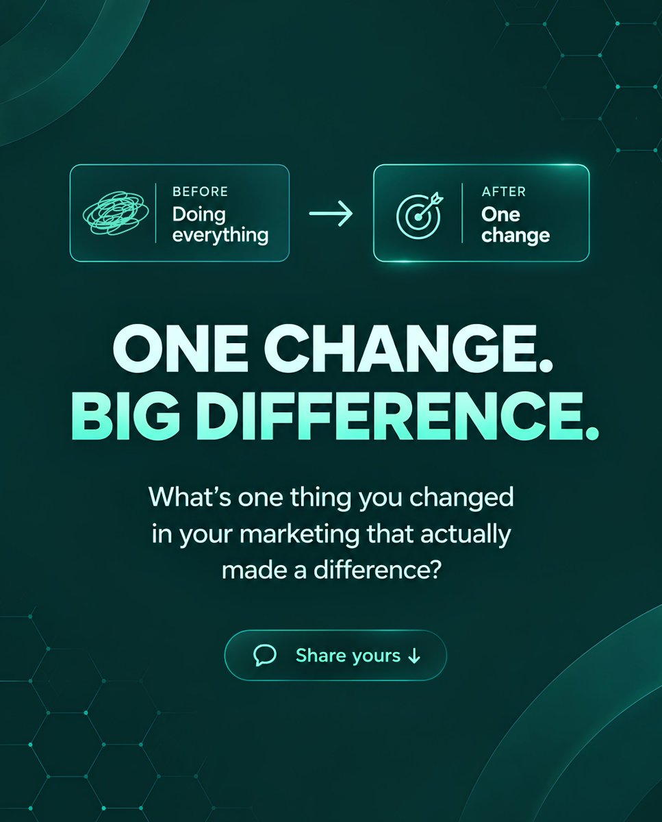 itshydrr's tweet photo. What's one thing you changed in your marketing that actually made a difference?

I'd genuinely like to hear it. https://t.co/krV8e9qy9E