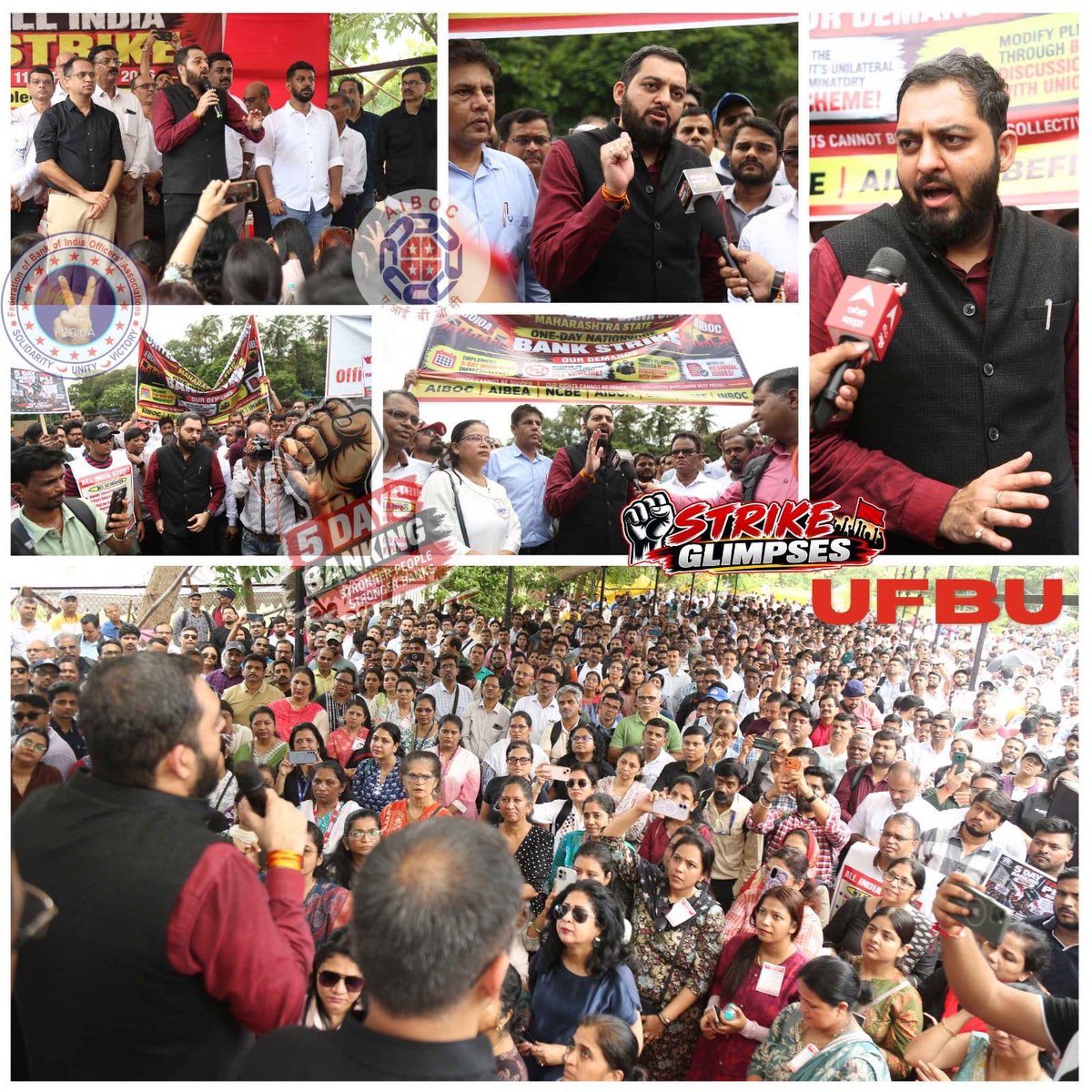 AbhishekDukeBoi's tweet photo. @fboioa_india @nilesh_pawar15 @aiboc_in Mumbai roars for #5DaysBanking &amp; Fair PLI ✊🚩

Under the dynamic leadership of Com. @nilesh_pawar15, the banking fraternity stands united — One Voice. One Resolve. No Retreat Till Victory.
#5DaysBanking
#BankStrike #BankersUnity https://t.co/uqll0525oZ