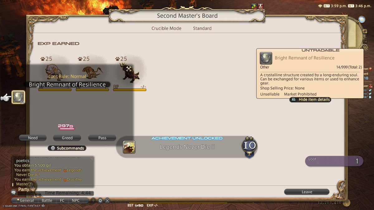 Theimitation1's tweet photo. Beastmaster Done. All 50 Beasts Captured, all Boards Legendary Rank, very fun. My route for the 2nd master board is to take the left path, then take a right at the 2nd tent, then straight through to the last boss. 

Love this job will take more poses later. #ffxiv https://t.co/JAPZnEXQ2z