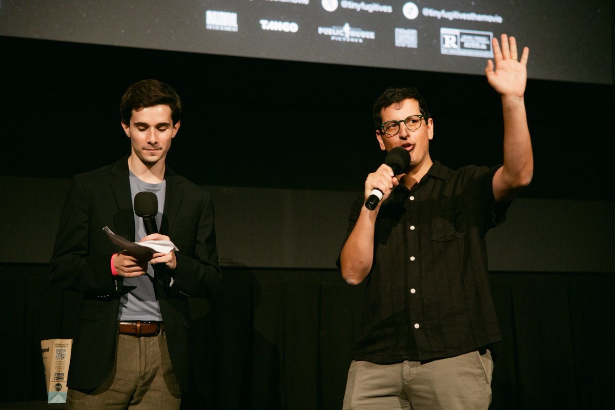 Tinyfugitives's tweet photo. New York City officially joined summer camp! An incredible crowd came out for #TinyFugitivesMovie at @AngelikaFilmNY . 
📸Arin sang-Urai https://t.co/q2881EjT8D
