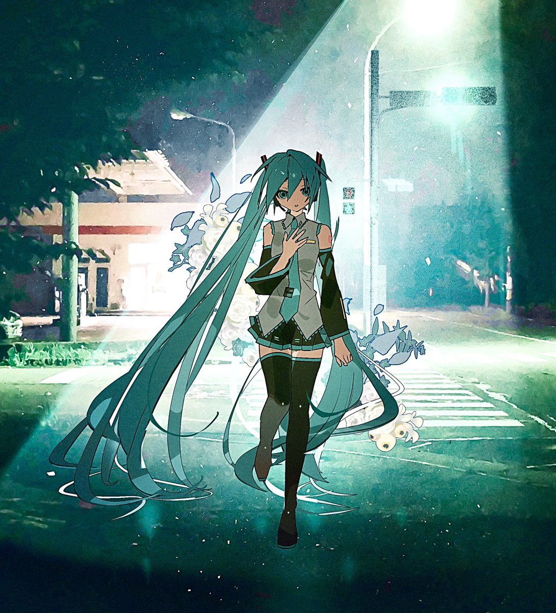 ZRe00's tweet photo. 信号のスポットライト https://t.co/P5klLeAiov