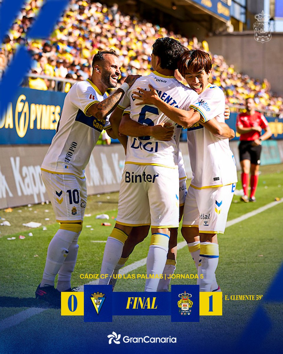UDLP_Oficial's tweet photo. #CádizLasPalmas | ¡FINAL Y VICTORIA EN EL JP FINANCIAL ESTADIO! 💛💙 ¡¡ENORMES!! 

#LaUniónHaceLasPalmas #SienteLaUnión https://t.co/fKl978C4WH