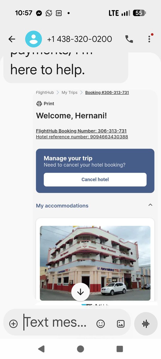 HernaniDel's tweet photo. @FlightHub I need urgent help cancelling booking #306-313-731 (Hotel Ref: #9094663430388). Your app's cancel button is unresponsive, and customer support isn't helping. Please look into this immediately! https://t.co/BCWKc86txu