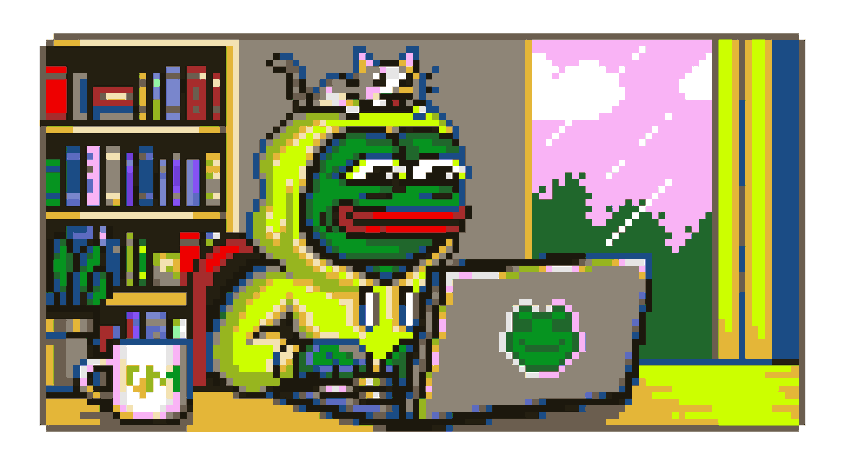 uwucreamy's tweet photo. Gm frens &amp; have a great weekend! 🐸☕️💚

Love this Hoodie Frens original artwork by @Bombadiluss, tysm fren for sending it to me 🔥 https://t.co/PoKzbYSOsj