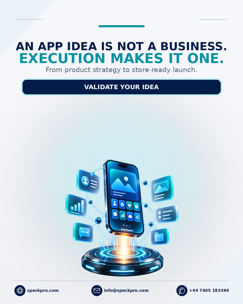 speckprodigital's tweet photo. Ready to move forward? Validate Your Idea.
Website: https://t.co/dZRUAHiD19
Email: info@speckpro.com
WhatsApp: +44 7405 183394
#SpeckProDigital #DigitalTransformation #BusinessGrowth #WebDevelopment #MobileAppDevelopment #AI #DigitalMarketing https://t.co/MIr94l1RhA