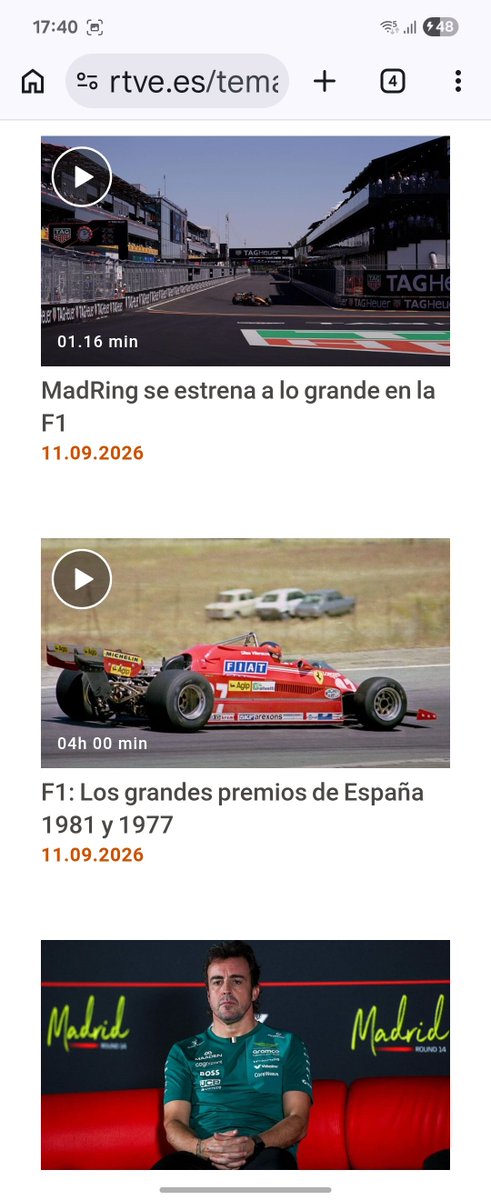 Alaia_Aizkorria's tweet photo. @IdiazAyuso Es increíble que con lo fácil que es pillar tus mentiras tus votantes continúen creyéndote, TVE no tiene los derechos de la F1 con lo que solo puede hacer breves resúmenes de un máximo de 90 segundos y solo en los informativos que es lo que ha hecho https://t.co/Rag4ZAKqZo